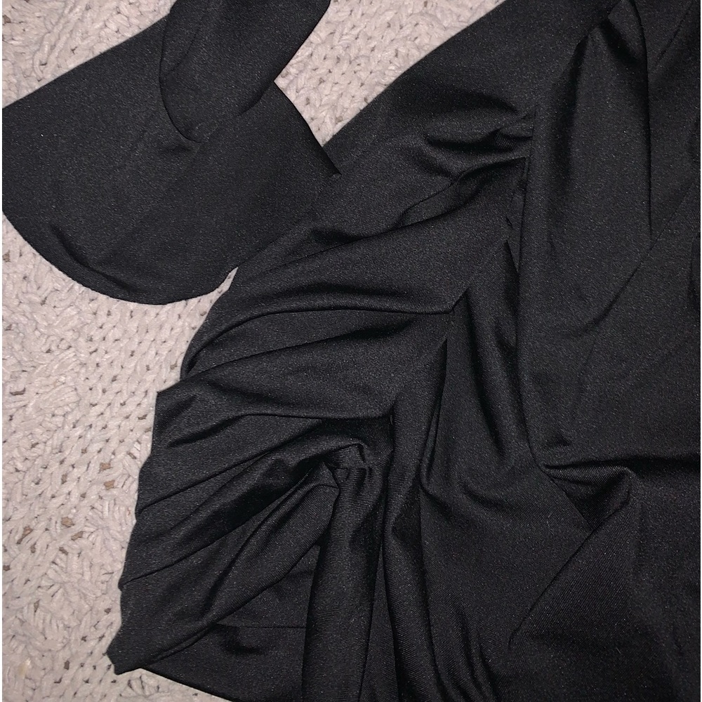 Shoulder Less Black Dress